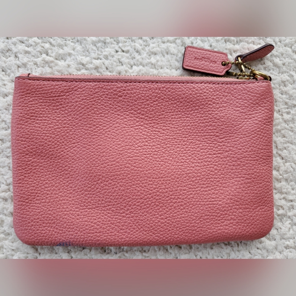 Coach Pink Leather Wristlet Damaged - Picture 4 of 7